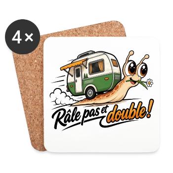 Wohnmobil-Humor-Aufkleber – Pas und doppeltes Beschwerden! - Untersetzer (4er-Set) - Weiß - Vorne