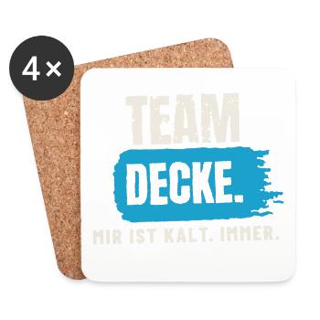 Team Decke – mir ist kalt - Untersetzer (4er-Set) - Weiß - Vorne