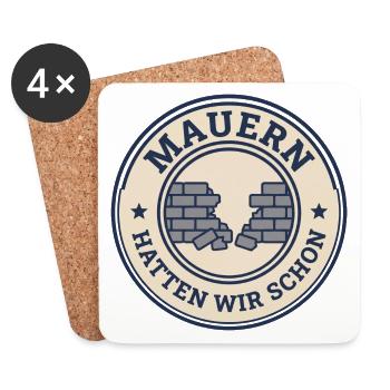 Mauern hatten wir schon Abzeichen Ost - Untersetzer (4er-Set) - Weiß - Vorne