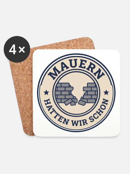 Mauern hatten wir schon Abzeichen Ost - Untersetzer (4er-Set) - Weiß