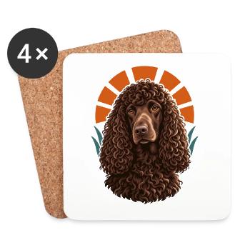 Irish Water Spaniel - Untersetzer (4er-Set) - Weiß - Vorne