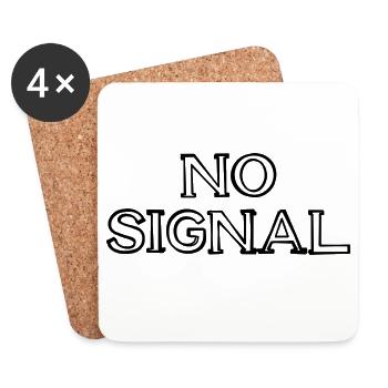 No Signal Schriftzug handgezeichnet - Untersetzer (4er-Set) - Weiß - Vorne