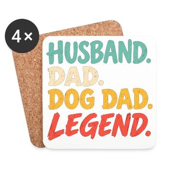 Hundepapa-Geschenk für stolze Hundeliebhaber - Untersetzer (4er-Set) - Weiß - Vorne