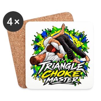 Brazilian Jiu-Jitsu Triangle Choke Master BJJ - Untersetzer (4er-Set) - Weiß - Vorne