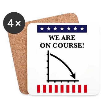 Wir sind auf Kurs! (USA, Amerika, Politik, Politik) - Untersetzer (4er-Set) - Weiß - Vorne