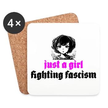 just a girl fighting fascism - Untersetzer (4er-Set) - Weiß - Vorne