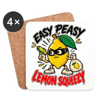 Easy Peasy Lemon Squeezy – Freche Zitrone - Untersetzer (4er-Set) - Weiß - Vorne