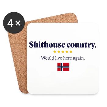 Scheißhaus-Land 5 Sterne - Untersetzer (4er-Set) - Weiß - Vorne
