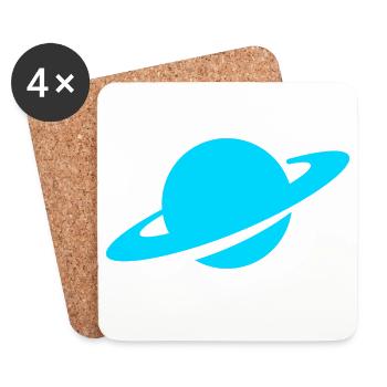 Blauer Ringplanet - Untersetzer (4er-Set) - Weiß - Vorne