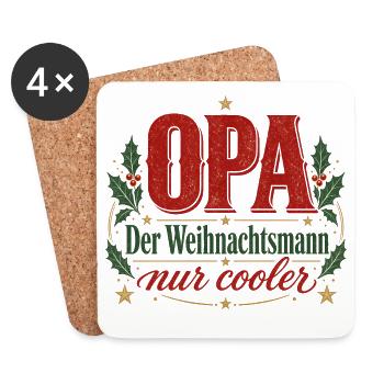 Bester Opa Weihnachtsmann - Untersetzer (4er-Set) - Weiß - Vorne