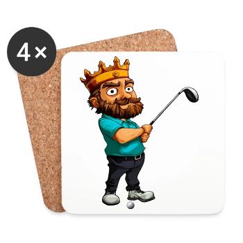 Könige Golf / Golfer King - Untersetzer (4er-Set) - Weiß - Vorne
