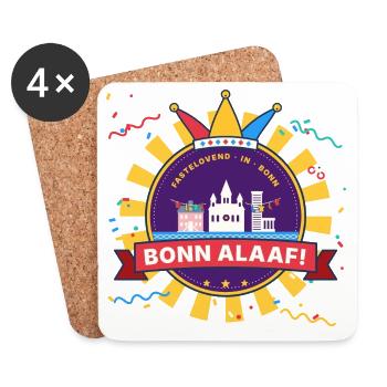 Bonn Alaaf Karneval Emblem Weiberfastnacht - Untersetzer (4er-Set) - Weiß - Vorne