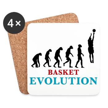 Entwicklung des Basketballs - Untersetzer (4er-Set) - Weiß - Vorne