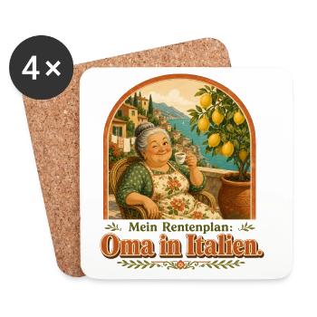 Oma in Italien Rentenplan - Untersetzer (4er-Set) - Weiß - Vorne
