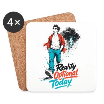 Reality Optional Today Skizze - Untersetzer (4er-Set) - Weiß - Vorne