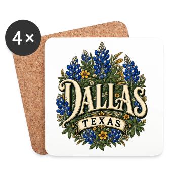 Dallas Texas Blumenbouquet Design - Untersetzer (4er-Set) - Weiß - Vorne