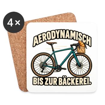 Aerodynamisch bis zur Bäckerei - Untersetzer (4er-Set) - Weiß - Vorne
