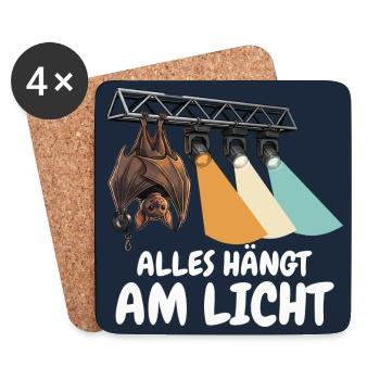 Alles hängt am Licht – Lichttechniker - Untersetzer (4er-Set) - Weiß - Vorne