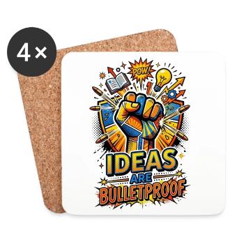 Ideas_are_Bulletproof_-_Pop_Art - Untersetzer (4er-Set) - Weiß - Vorne