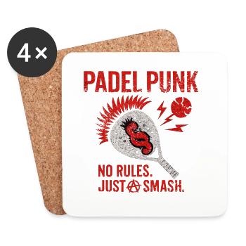 Padel Punk No Rules Just Smash Retro Grunge Design - Untersetzer (4er-Set) - Weiß - Vorne