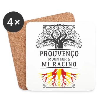 Prouven Co Moun Cor Mi Racino T-Shirt Cadeau Hu... - Untersetzer (4er-Set) - Weiß - Vorne