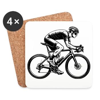 Geschenkidee für einen Roadbike mit Roadbike - Untersetzer (4er-Set) - Weiß - Vorne