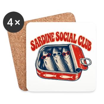 Sardine Social Club - Untersetzer (4er-Set) - Weiß - Vorne