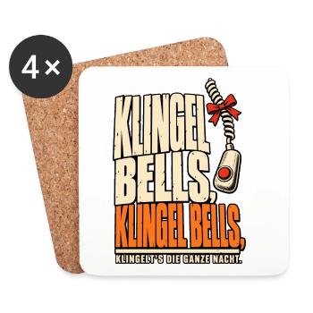 Klingel Bells Pflege Nachtdienst - Untersetzer (4er-Set) - Weiß - Vorne