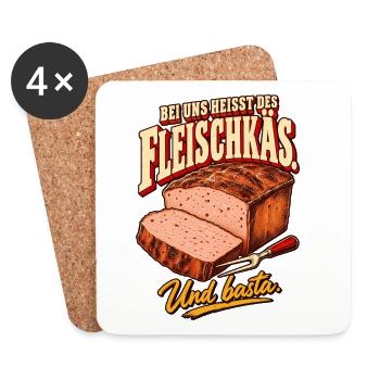 Bei uns heißt des Fleischkäs - Untersetzer (4er-Set) - Weiß - Vorne