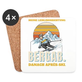 Meine Lieblingsrichtung: bergab - Untersetzer (4er-Set) - Weiß - Vorne