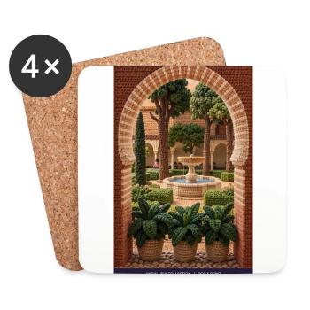 Andalusische Hofromantik - Untersetzer (4er-Set) - Weiß - Vorne
