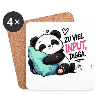 Zu viel Input Digga Panda - Untersetzer (4er-Set) - Weiß - Vorne