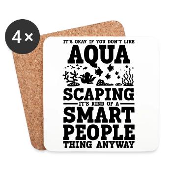 Aquascaping Spruch Humor - Untersetzer (4er-Set) - Weiß - Vorne