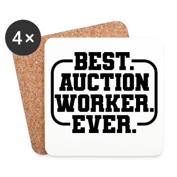 Best Auction Worker Spruch - Untersetzer (4er-Set) - Weiß - Vorne