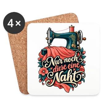 Nähen Shirt Nähmaschine Nur noch diese eine Naht - Untersetzer (4er-Set) - Weiß - Vorne