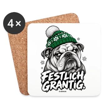 Grantige Weihnacht - Untersetzer (4er-Set) - Weiß - Vorne