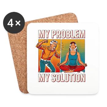 Yoga Instructor My Problem My Pictogram Mom Dad - Untersetzer (4er-Set) - Weiß - Vorne