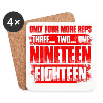 Four more reps Fitness Bodybuilder Gym Kraftsport - Untersetzer (4er-Set) - Weiß - Vorne