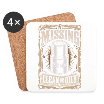 Missing clean or oily Car lover car guy mechanic - Untersetzer (4er-Set) - Weiß - Vorne