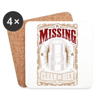 Missing clean or oily Car lover car guy mechanic - Untersetzer (4er-Set) - Weiß - Vorne