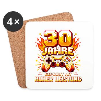 30 Jahre gepaart mit hoher Leistung Gaming - Untersetzer (4er-Set) - Weiß - Vorne