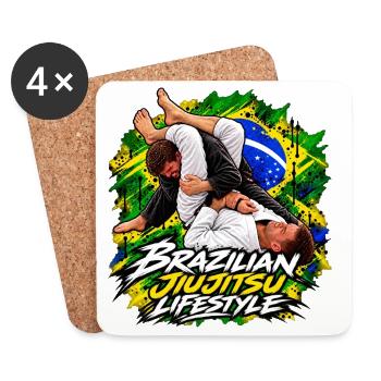 Armbar – Brazilian Jiu-Jitsu Lifestyle BJJ - Untersetzer (4er-Set) - Weiß - Vorne