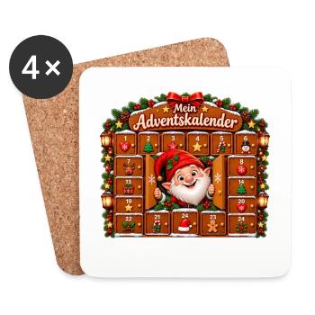 Mein Adventskalender Lebkuchenfreude - Untersetzer (4er-Set) - Weiß - Vorne