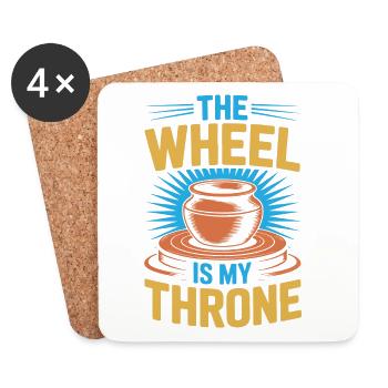 Gifts For Pottery Makers Wheel Is My Throne - Untersetzer (4er-Set) - Weiß - Vorne