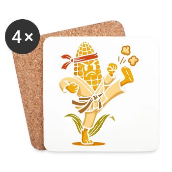 Karate Corn - Untersetzer (4er-Set) - Weiß - Vorne