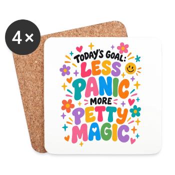 Weniger Panik, Mehr Magic Farben - Untersetzer (4er-Set) - Weiß - Vorne