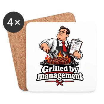 Grilled by Management - Untersetzer (4er-Set) - Weiß - Vorne