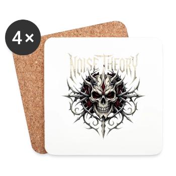 Lärmtheorie – Heavy Metal Skull - Untersetzer (4er-Set) - Weiß - Vorne