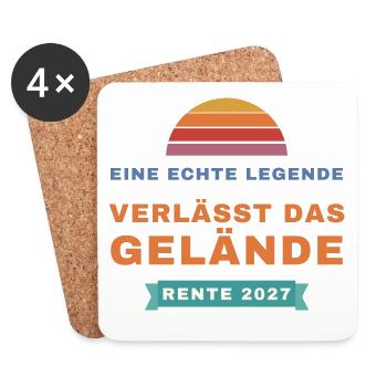 Legende verlässt das Gelände – Rente 2027 - Untersetzer (4er-Set) - Weiß - Vorne