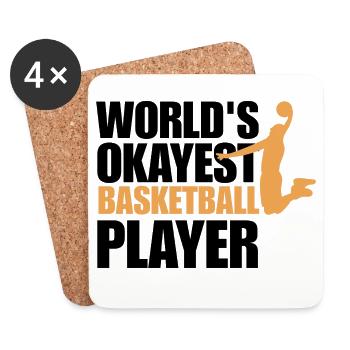 Lustiges Basketballspieler-Geschenk für Basketballspieler - Untersetzer (4er-Set) - Weiß - Vorne